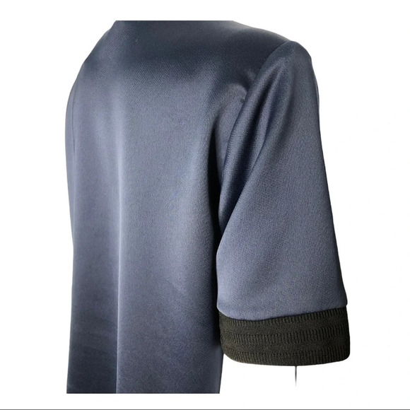 Scotch & Soda Blue Solid Rib Top V-Neck Top Short Sleeve Size Small - Picture 8 of 10